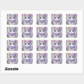 Sticker Carré Cute Hydrangea Princess Chat (Feuille)