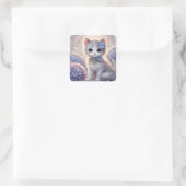 Sticker Carré Cute Hydrangea Princess Chat (Sac)