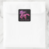Sticker Carré Cute I Love Horses (Sac)