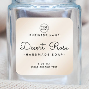 Sticker Carré Cute ivoire satin ajouter logo carré produit étiqu