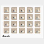 Sticker Carré Cute Japanese Long-Tailed Tit Snow Fairy (Feuille)