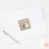 Sticker Carré Cute Japanese Long-Tailed Tit Snow Fairy (Enveloppe)