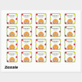 Sticker Carré Cute Kawaii Booking Hamster Fall Boplate (Feuille)