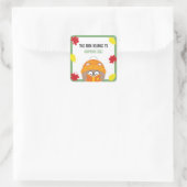 Sticker Carré Cute Kawaii Booking Hamster Fall Boplate (Sac)