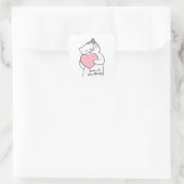 Sticker Carré Cute Kawaii Chat Smile (Sac)