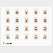 Sticker Carré Cute Kawaii Ghost avec Citrouille (Feuille)