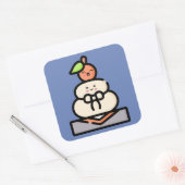Sticker Carré Cute Kawaii Kagami Mochi (Enveloppe)