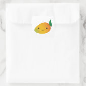 Sticker Carré Cute Kawaii Mango souriant (Sac)