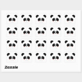 Sticker Carré Cute Kawaii Panda | Add Your Name (Feuille)