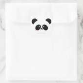 Sticker Carré Cute Kawaii Panda | Add Your Name (Sac)