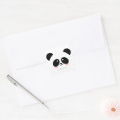 Sticker Carré Cute Kawaii Panda | Add Your Name (Enveloppe)