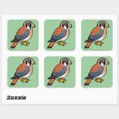 Sticker Carré Cute Kestrel Américain (Feuille)