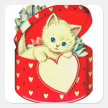 Cute Kitten Coeur Vintage Chat Retro Kitty