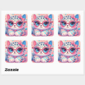 Sticker Carré Cute Kitty (Feuille)