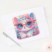 Sticker Carré Cute Kitty (Enveloppe)