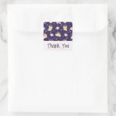 Sticker Carré Cute Kitty Chat Astronautes Motif Merci (Sac)