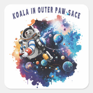 Sticker Carré Cute Koala dans l'espace extra-atmosphérique, astr