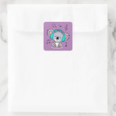 Sticker Carré Cute koala Écouter De La Musique (Sac)