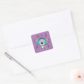 Sticker Carré Cute koala Écouter De La Musique (Enveloppe)