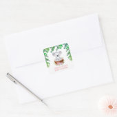 Sticker Carré Cute Koala ours Baby shower fille (Enveloppe)