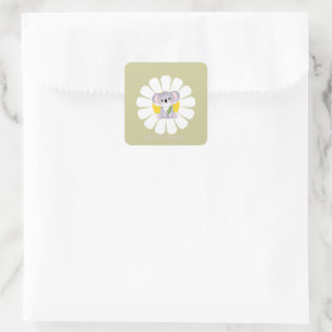 Sticker Carré Cute koala Ours fleur marguerite Zoo Animal Love