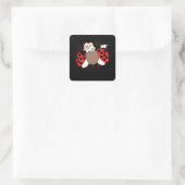 Sticker Carré Cute Ladybug Dabbing (Sac)