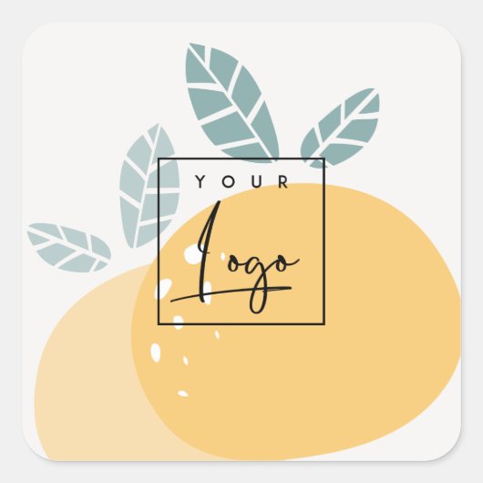 Sticker Carré Cute Lemon Vert Abstrait Gras Fruité Agrumes Logo (Devant)