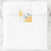 Sticker Carré Cute Lemon Vert Abstrait Gras Fruité Agrumes Logo (Sac)