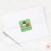 Sticker Carré Cute Leprechaun St. Patrick's Day Snail (Enveloppe)