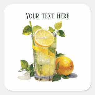 Sticker Carré Cute limonade ajouter du texte Affaires