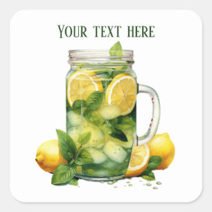 Sticker Carré Cute limonade ajouter du texte Affaires