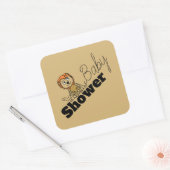 Sticker Carré Cute Lion Cub, Baby shower (Enveloppe)