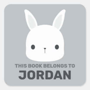 Sticker Carré Cute Little Bunny Rabbit with Personalized