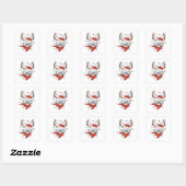 Sticker Carré Cute little cat with (Feuille)