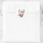 Sticker Carré Cute little cat with (Sac)