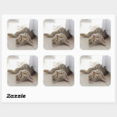 Sticker Carré Cute Little Kitten (Feuille)