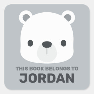Sticker Carré Cute Little Polar Bear