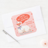 Sticker Carré Cute Llama Valentine (Enveloppe)