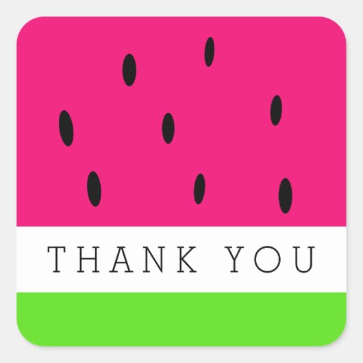 Sticker Carré Cute Merci de pastèque (Devant)
