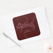 Sticker Carré Cute Minimal Modern Maroon Script Galentines Day  (Enveloppe)