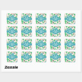 Sticker Carré Cute Motif Floral naturel (Feuille)