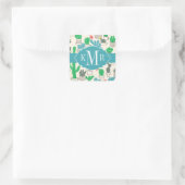 Sticker Carré Cute Motif Floral naturel (Sac)