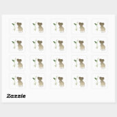 Sticker Carré Cute Mouse et Calla Lily (Feuille)