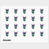 Sticker Carré Cute Neon Chat (Feuille)