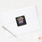 Sticker Carré Cute Otter Astronaut Navette spatiale Cadet (Enveloppe)