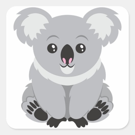 Sticker Carré Cute Ours Koala (Devant)