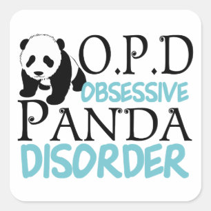 Sticker Carré Cute ours Panda