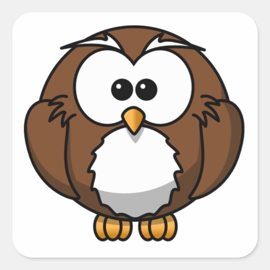 Sticker Carré Cute Owl (Devant)