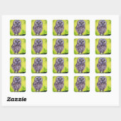 Sticker Carré Cute Owl (Feuille)
