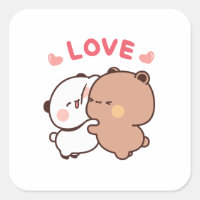 Cute Panda couple ours, bubu et dudu câlin amour